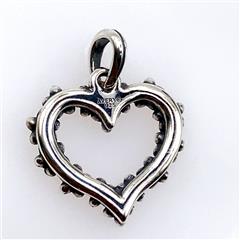James Avery Enamel Flower Heart Wreath Sterling Silver Pendant
